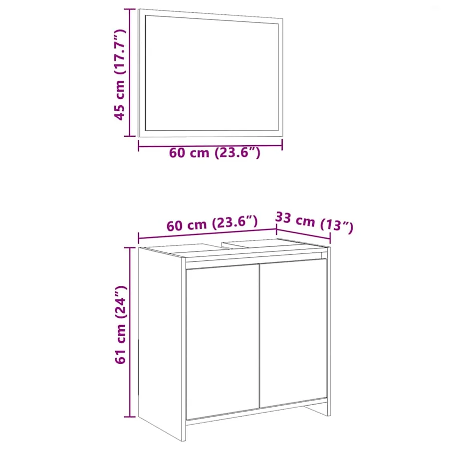 Ensemble de meubles de salle de bain 2 pcs Chêne marron - 11