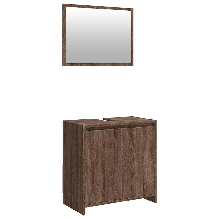 Ensemble de meubles de salle de bain 2 pcs Chêne marron - 2