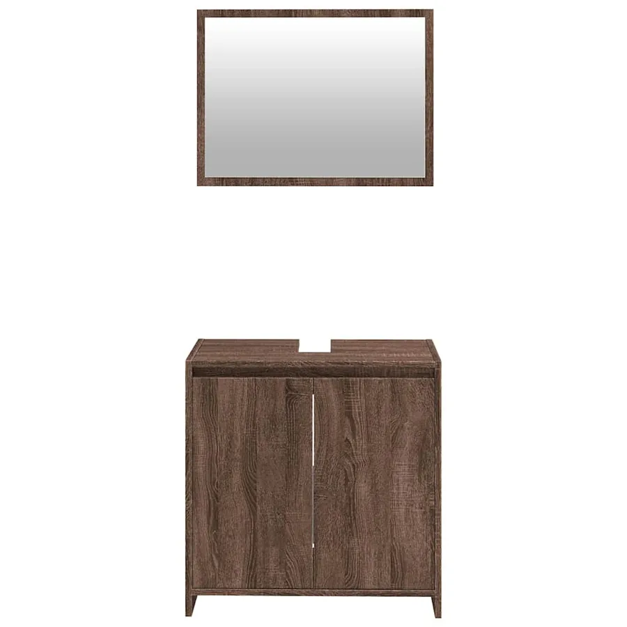 Ensemble de meubles de salle de bain 2 pcs Chêne marron - 5