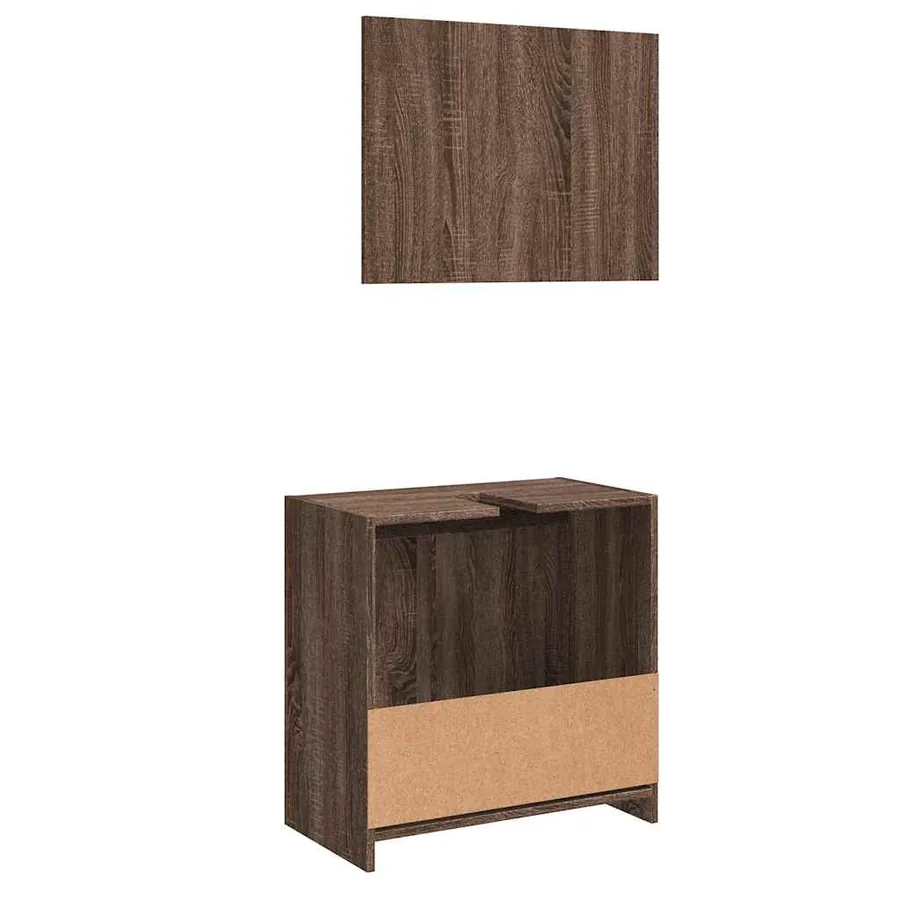 Ensemble de meubles de salle de bain 2 pcs Chêne marron - 7