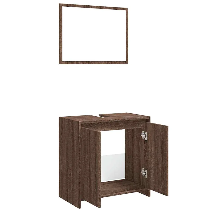 Ensemble de meubles de salle de bain 2 pcs Chêne marron - 9