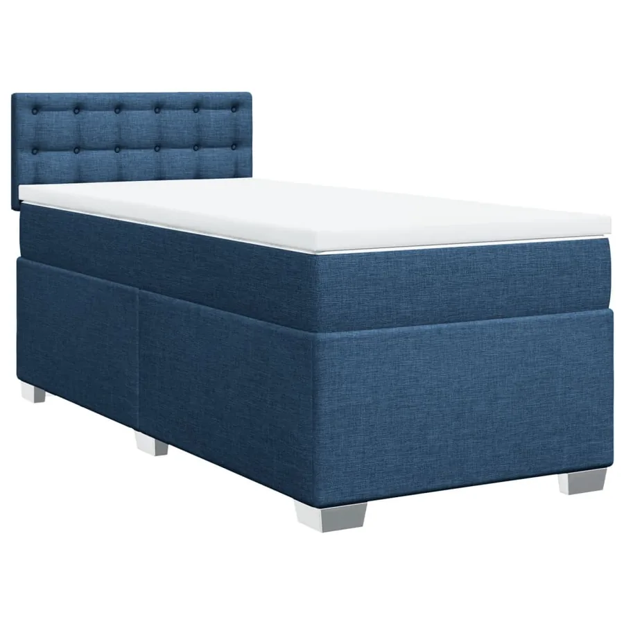 Sommier à lattes de lit avec matelas Bleu 90x200 cm Tissu - 2