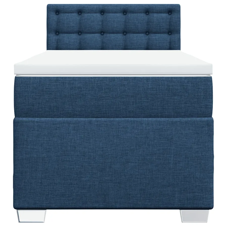 Sommier à lattes de lit avec matelas Bleu 90x200 cm Tissu - 4