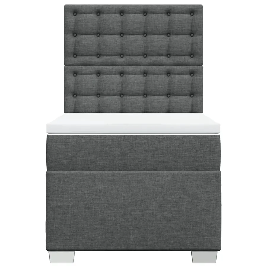 Sommier à lattes de lit avec matelas Gris foncé 90x200 cm Tissu - 4