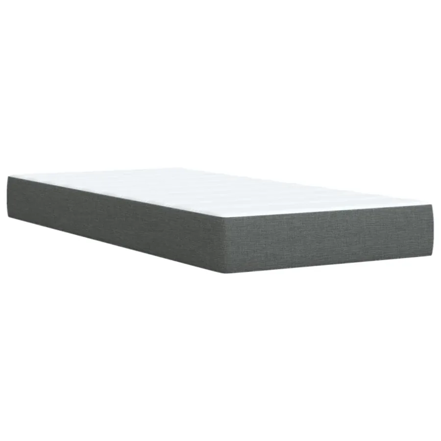Sommier à lattes de lit avec matelas Gris foncé 90x200 cm Tissu - 6