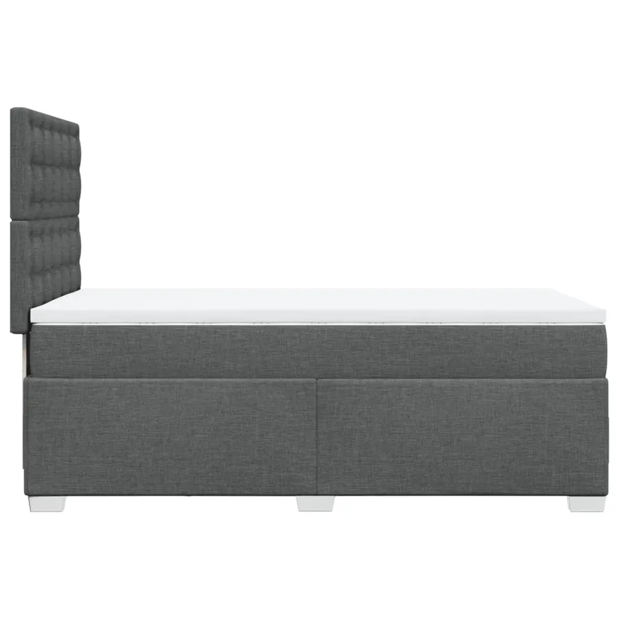 Sommier à lattes de lit avec matelas Gris foncé 90x200 cm Tissu - 9