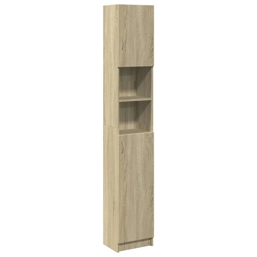 Armoire de salle de bain Chêne sonoma 32x25,5x190 cm Aggloméré - 2