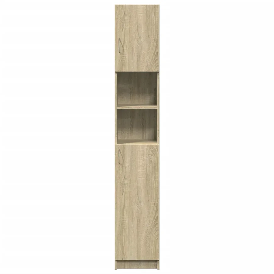 Armoire de salle de bain Chêne sonoma 32x25,5x190 cm Aggloméré - 4