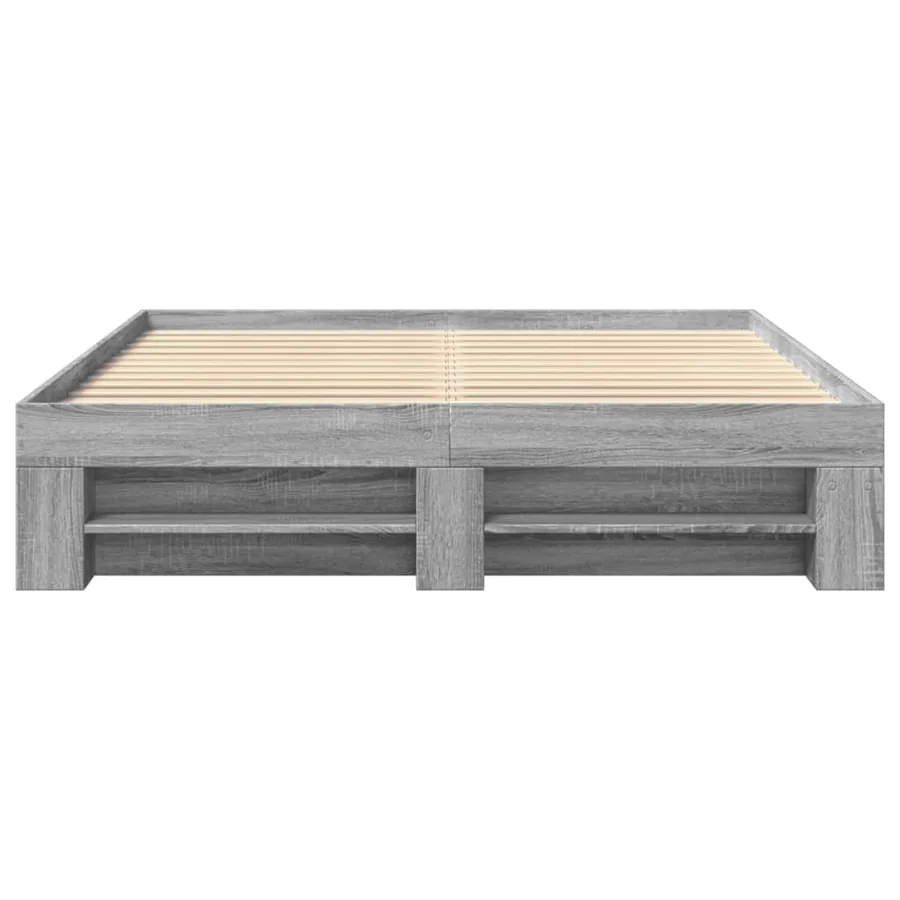 Cadre de lit sans matelas sonoma gris 150x200 cm - 5