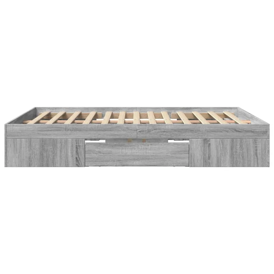 Cadre de lit sans matelas sonoma gris 150x200 cm - 6