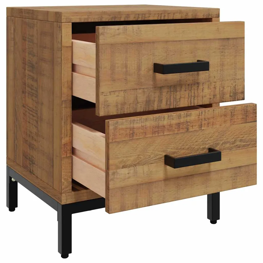 Tables de chevet 2 pcs 36x30x45 cm Bois de pin massif - 3