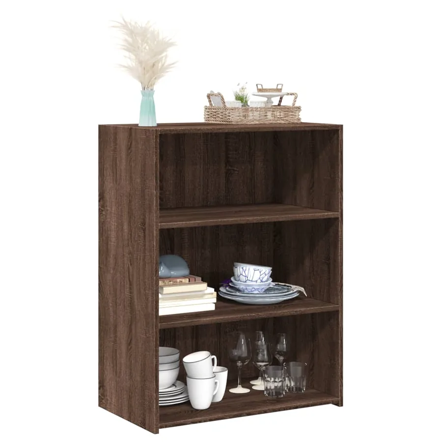 Buffet chêne marron 70x41x93 cm bois d'ingénierie - 3