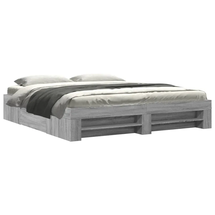 Cadre de lit sans matelas sonoma gris 180x200 cm - 2