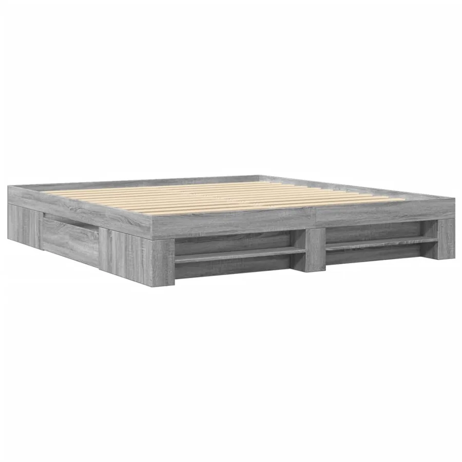 Cadre de lit sans matelas sonoma gris 180x200 cm - 3