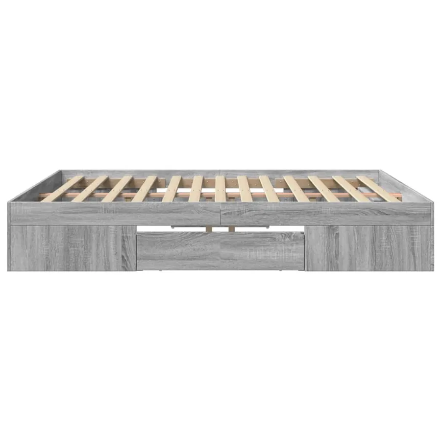 Cadre de lit sans matelas sonoma gris 180x200 cm - 6