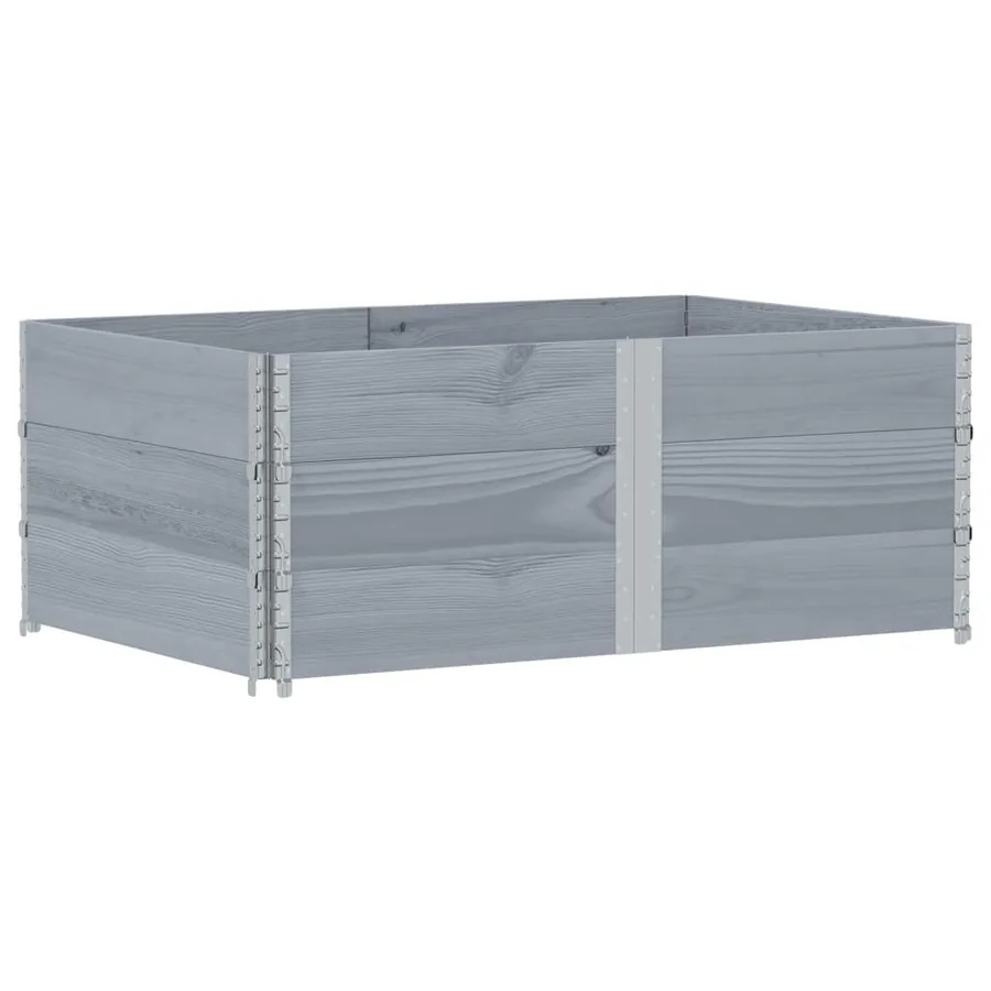 Jardinière gris 150x100 cm bois de pin massif - 2