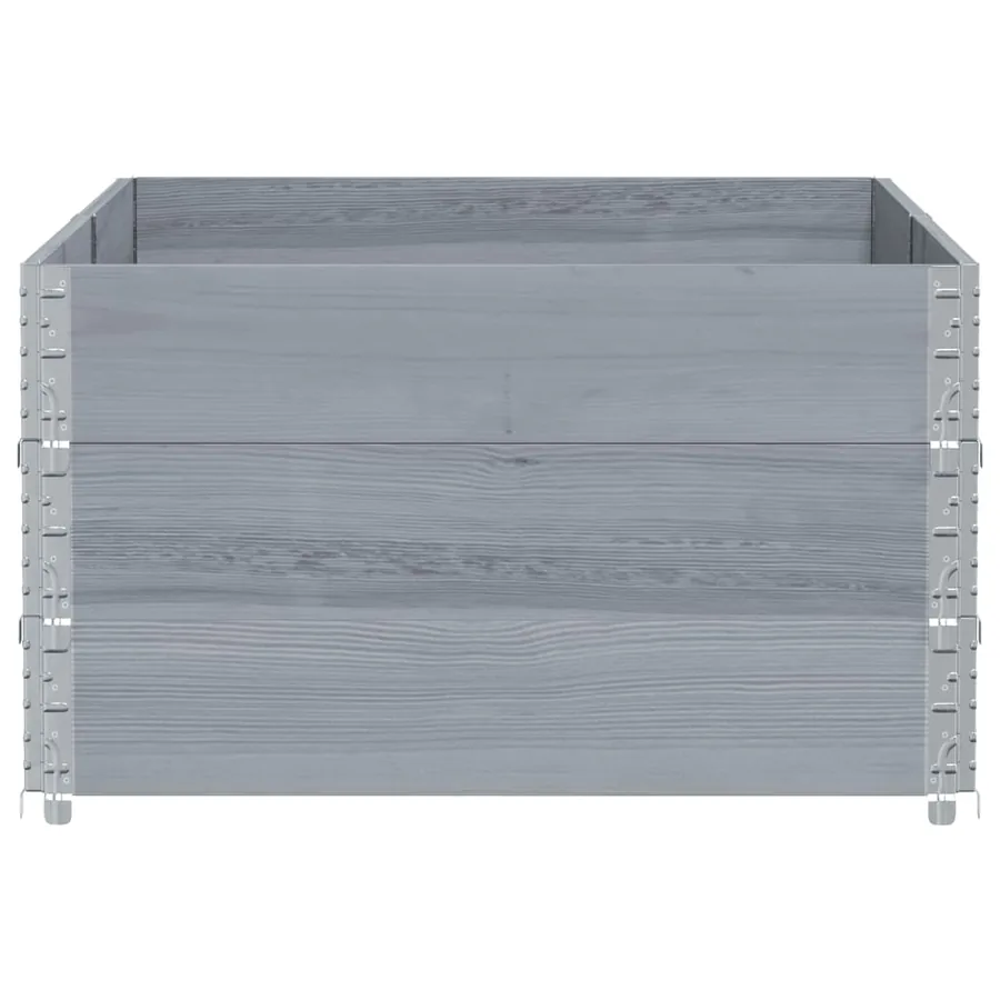 Jardinière gris 150x100 cm bois de pin massif - 4