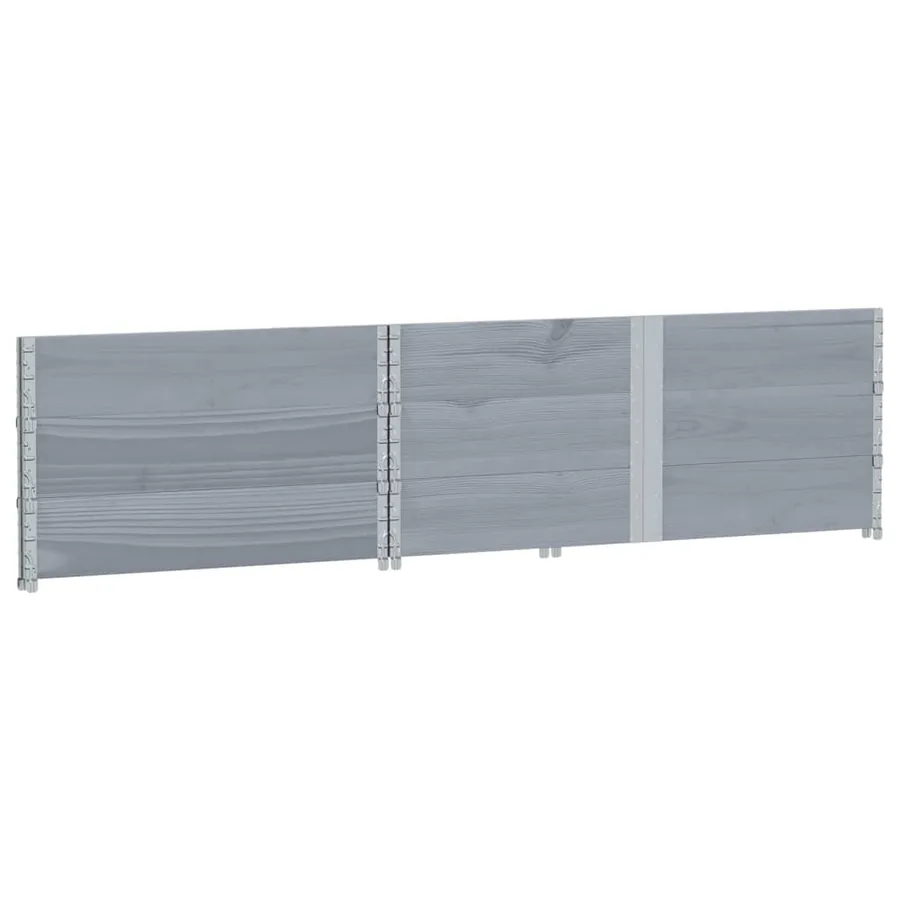 Jardinière gris 150x100 cm bois de pin massif - 6