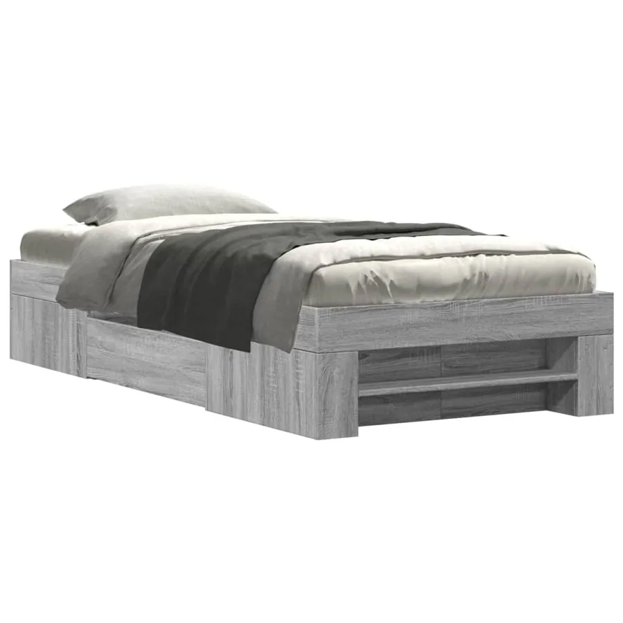 Cadre de lit sans matelas sonoma gris 90x200 cm - 2