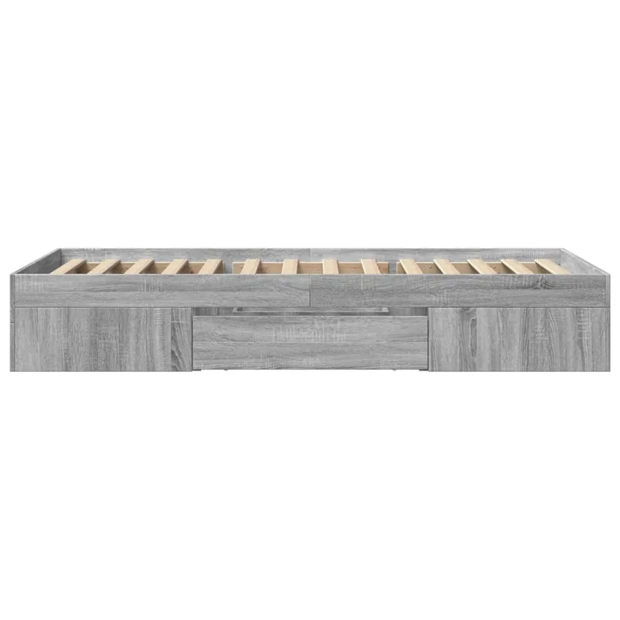 Cadre de lit sans matelas sonoma gris 90x200 cm - 6