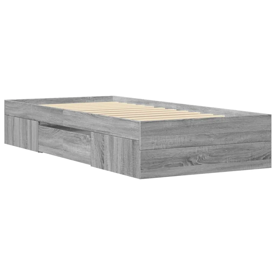 Cadre de lit sans matelas sonoma gris 90x200 cm - 7