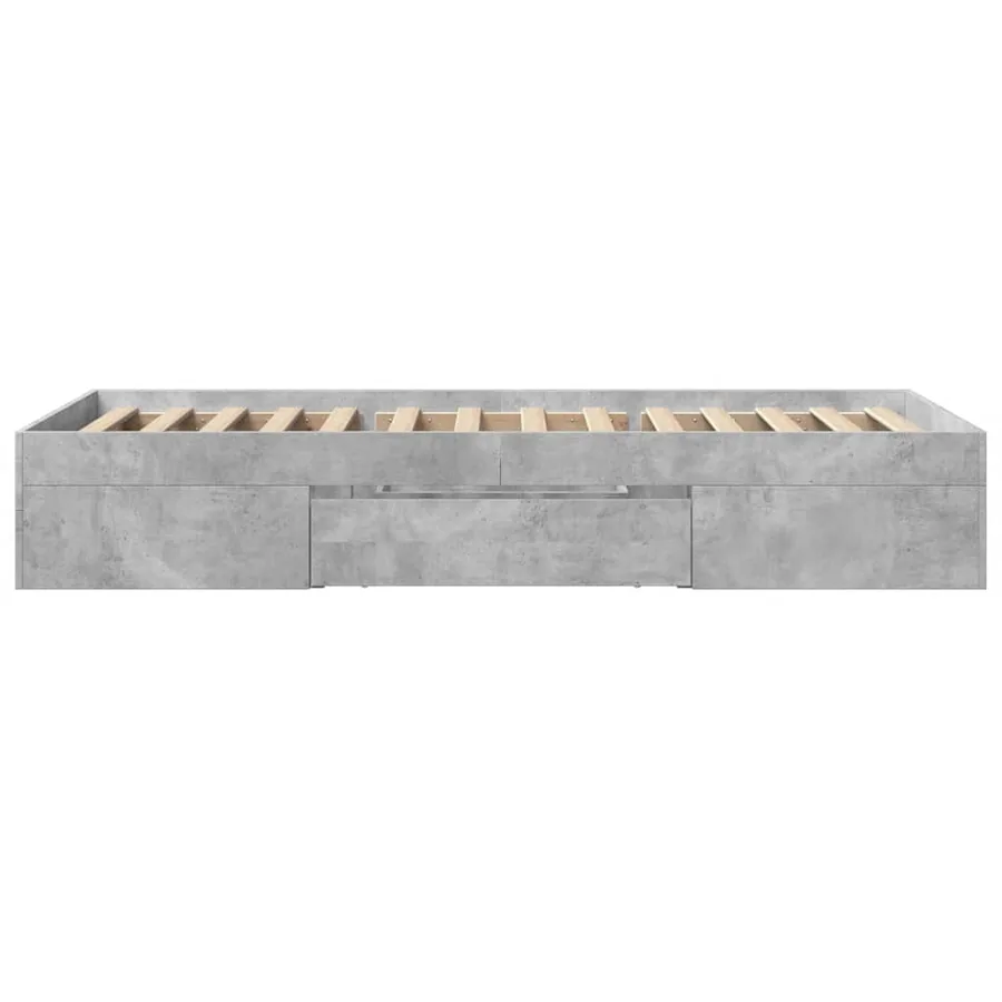 Cadre de lit sans matelas gris béton 100x200 cm bois ingénierie - 6