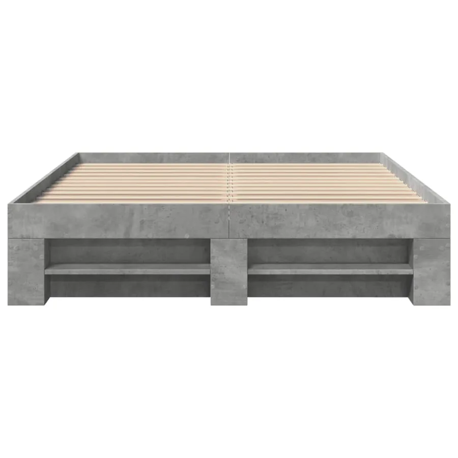 Cadre de lit sans matelas gris béton 120x200 cm bois ingénierie - 5