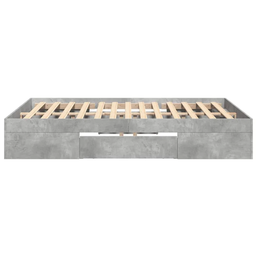 Cadre de lit sans matelas gris béton 120x200 cm bois ingénierie - 6