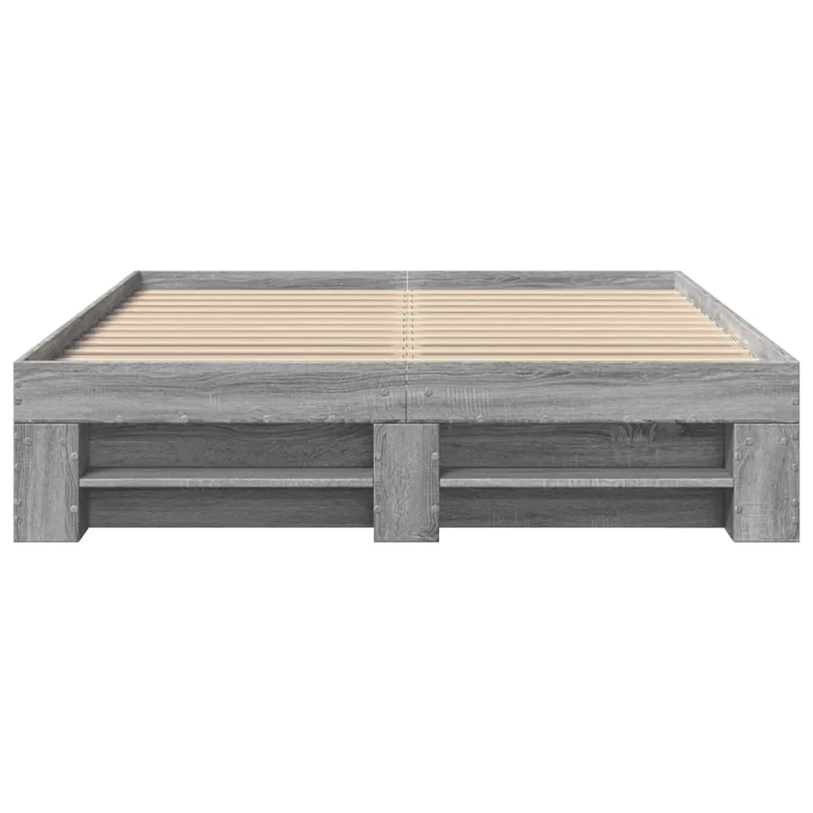 Cadre de lit sans matelas sonoma gris 120x200cm bois ingénierie - 5