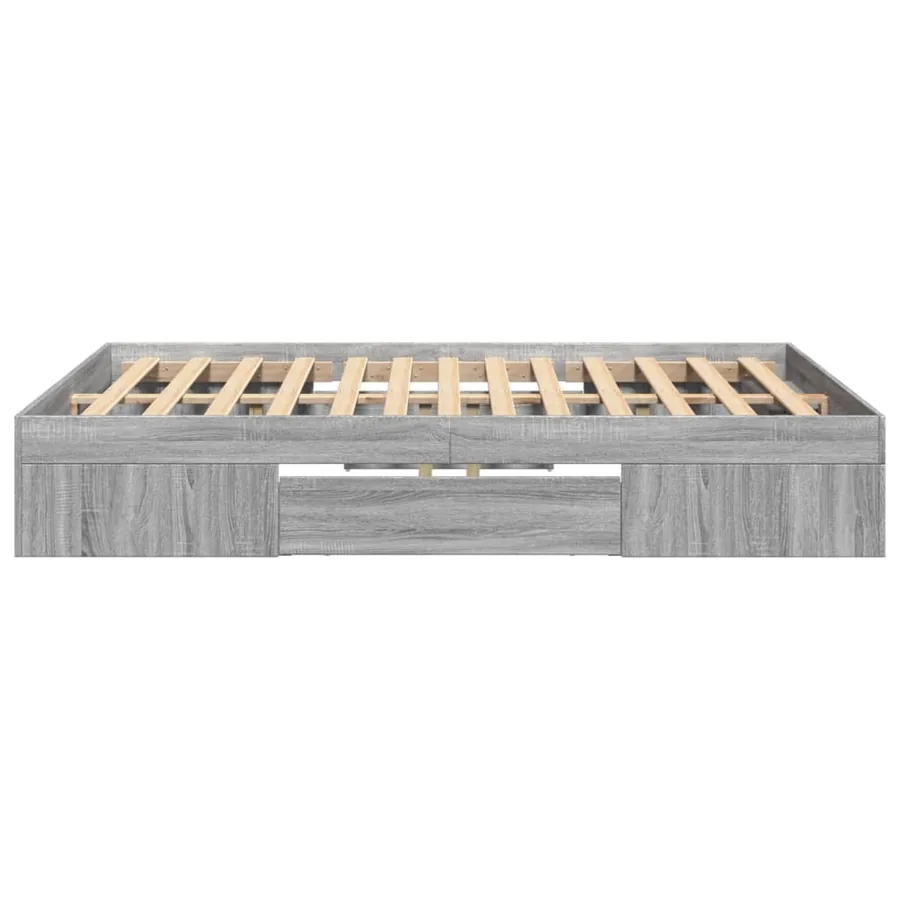 Cadre de lit sans matelas sonoma gris 120x200cm bois ingénierie - 6