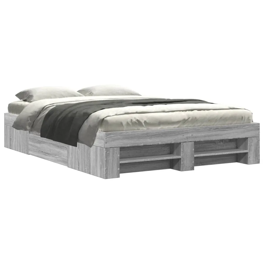 Cadre de lit sans matelas sonoma gris 140x190 cm - 2