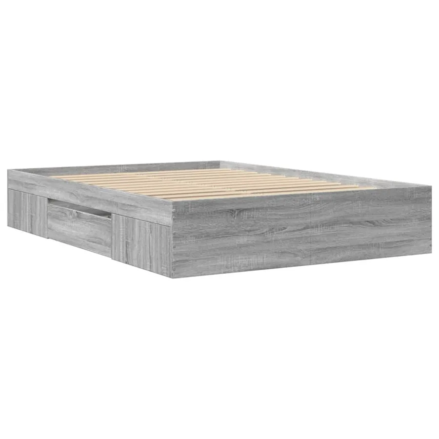 Cadre de lit sans matelas sonoma gris 140x190 cm - 7