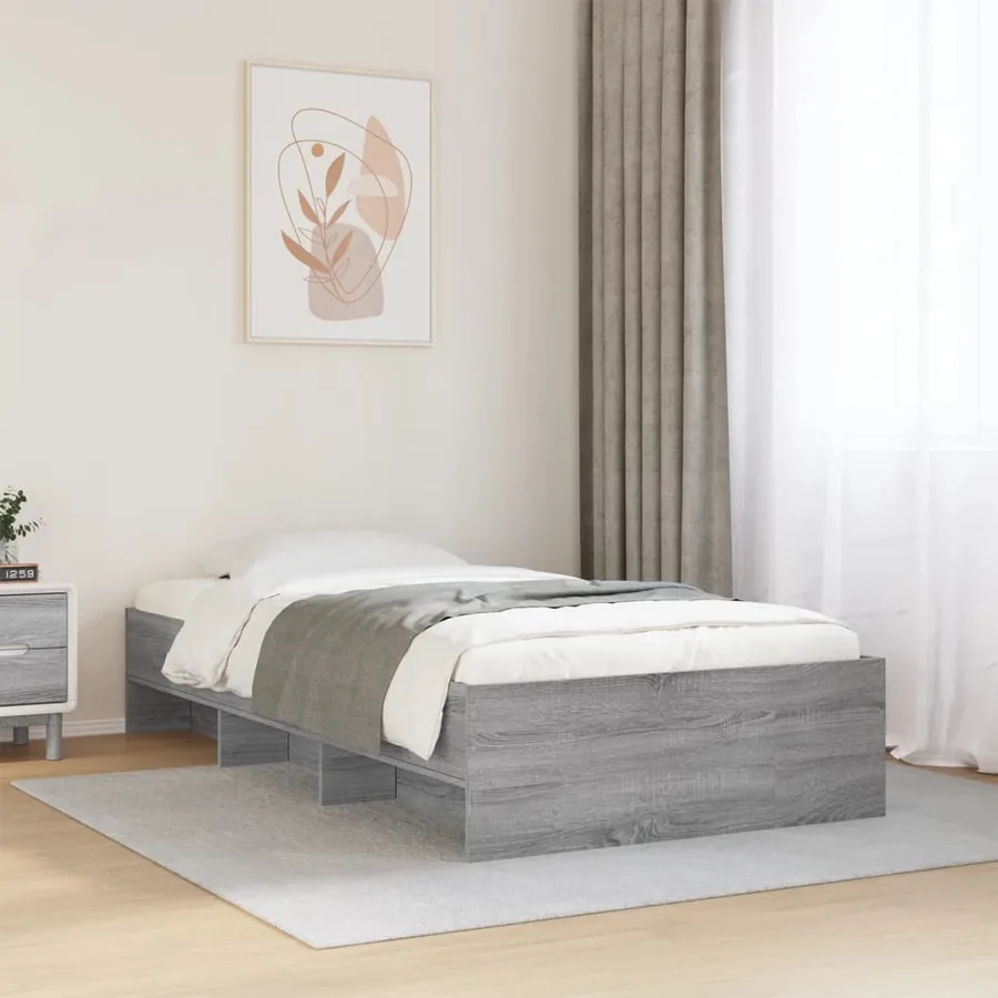 Cadre de lit sans matelas sonoma gris 90x190 cm