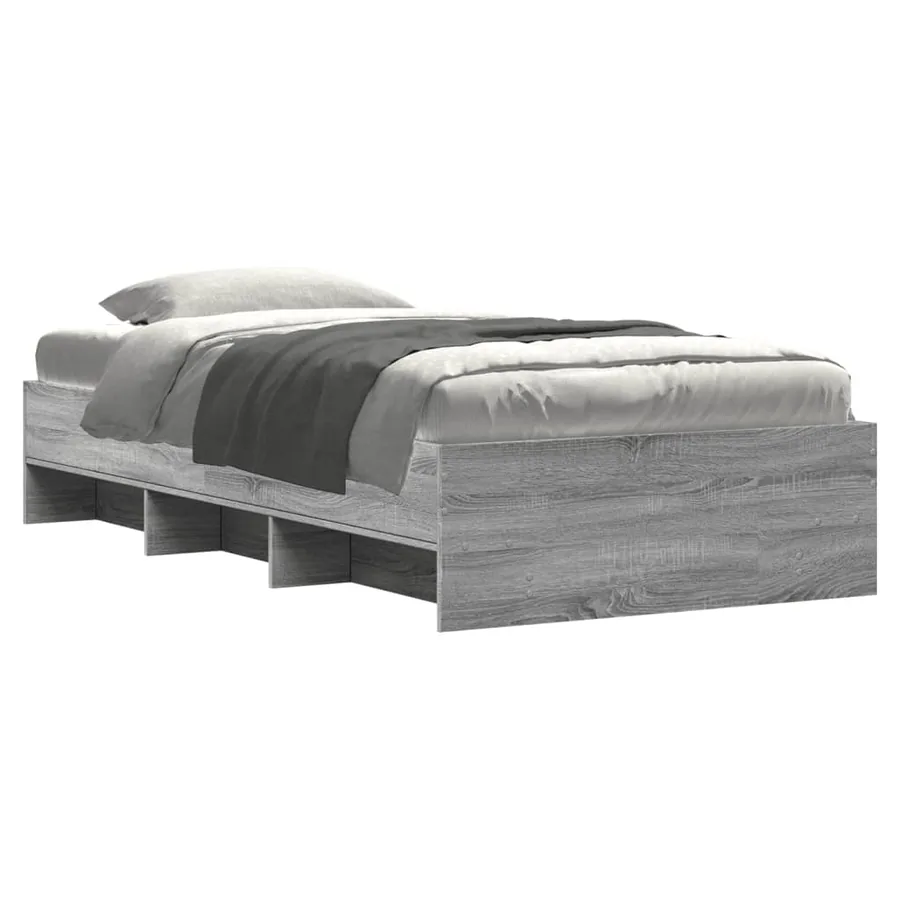 Cadre de lit sans matelas sonoma gris 90x190 cm - 3