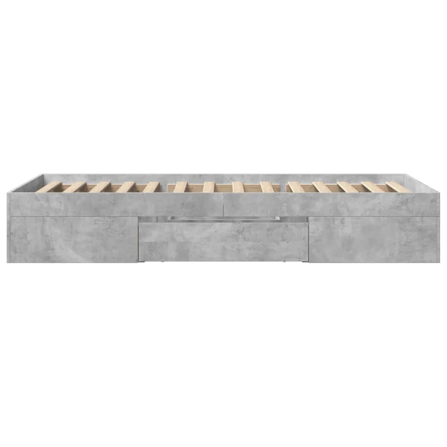 Cadre de lit sans matelas gris béton 90x200cm bois d'ingénierie - 6
