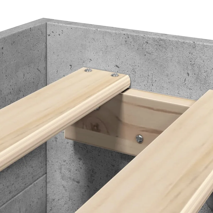Cadre de lit sans matelas gris béton 90x200cm bois d'ingénierie - 9