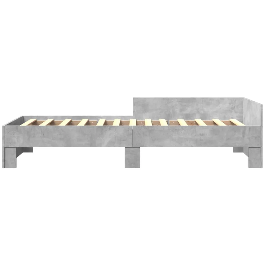 Cadre de lit sans matelas gris béton 90x190cm bois d'ingénierie - 4