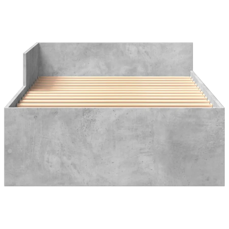 Cadre de lit sans matelas gris béton 90x190cm bois d'ingénierie - 5