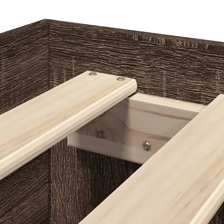 Cadre de lit sans matelas chêne marron 75x190cm bois ingénierie - 9
