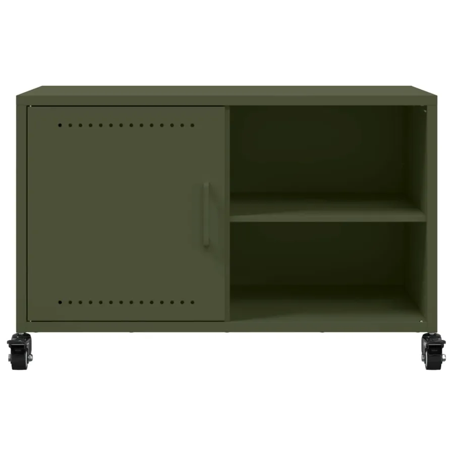 Meuble TV vert olive 68x39x43,5 cm acier - 6