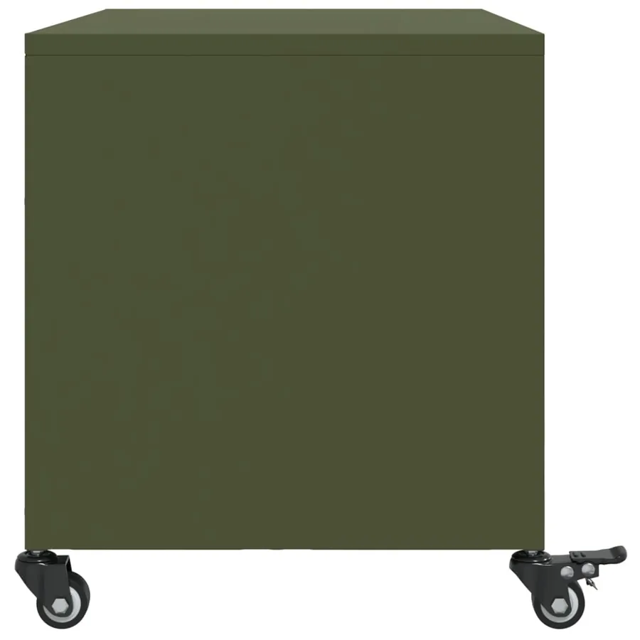 Meuble TV vert olive 68x39x43,5 cm acier - 7
