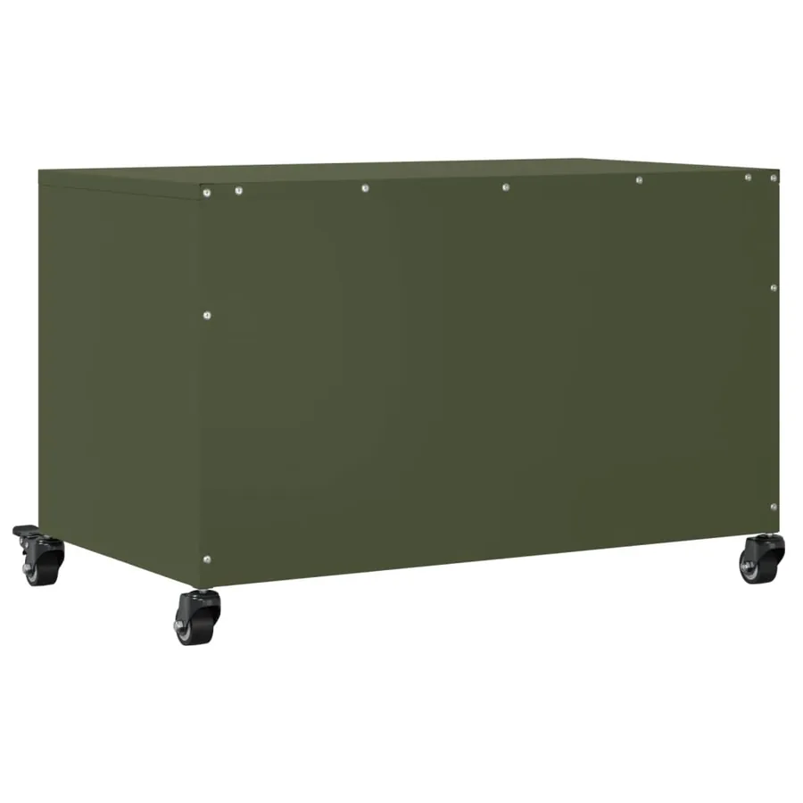Meuble TV vert olive 68x39x43,5 cm acier - 8