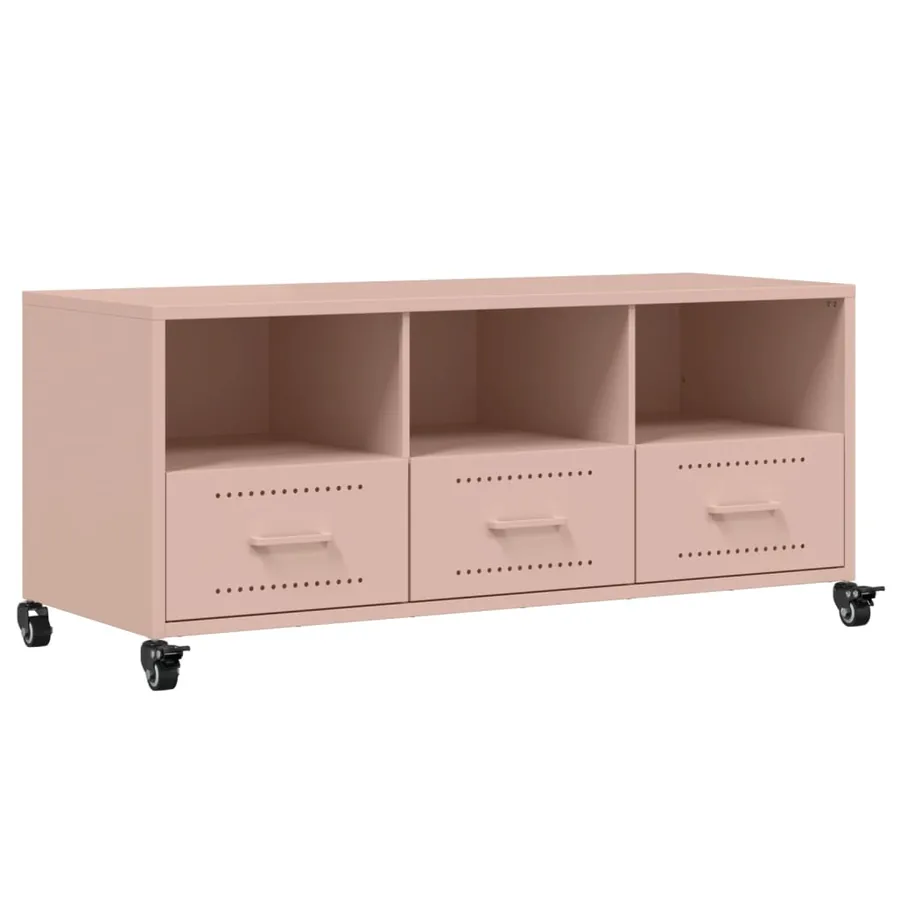 Meuble TV rose 100,5x39x43,5 cm acier - 2