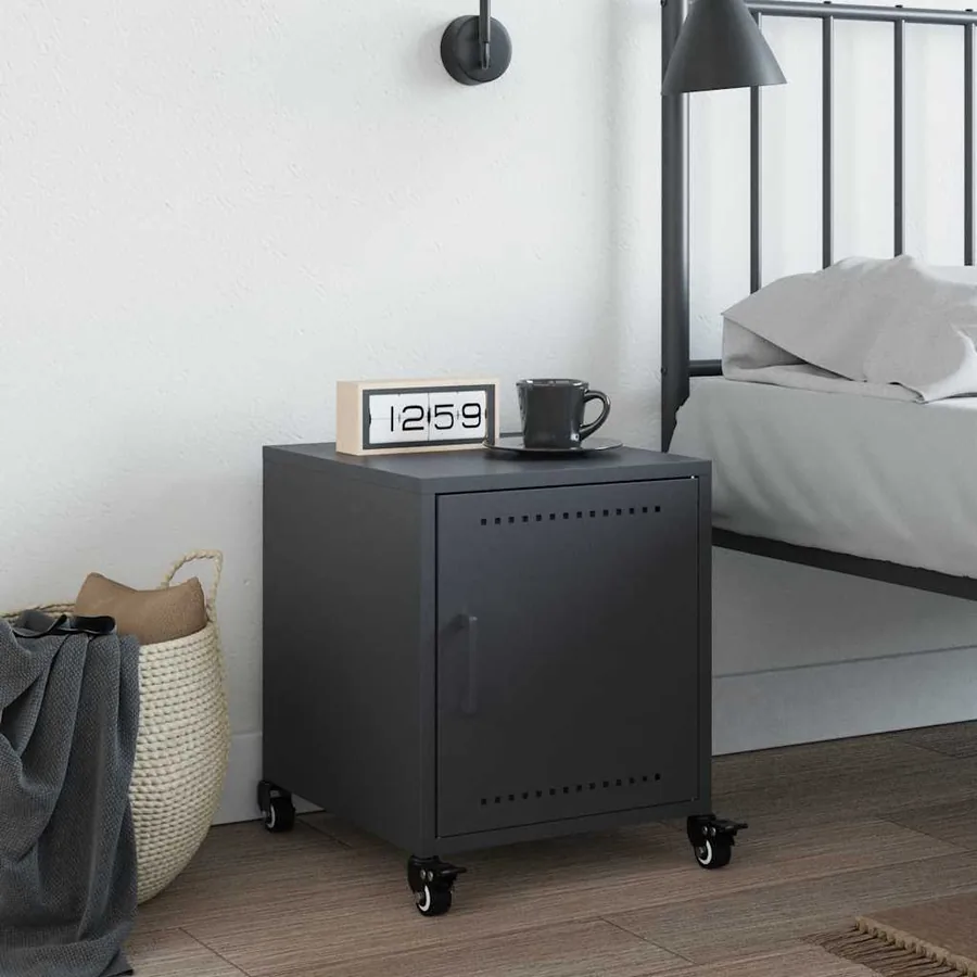 Table de chevet anthracite 36x39x43,5 cm acier - 3
