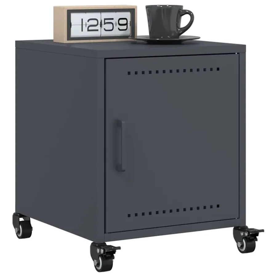 Table de chevet anthracite 36x39x43,5 cm acier - 4