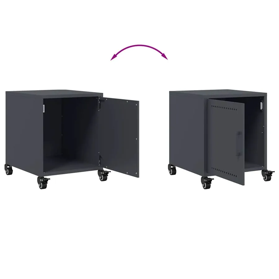 Table de chevet anthracite 36x39x43,5 cm acier - 9