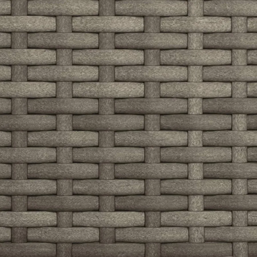 Canapé de jardin 3 places avec auvent et poufs gris résine tressée - 10