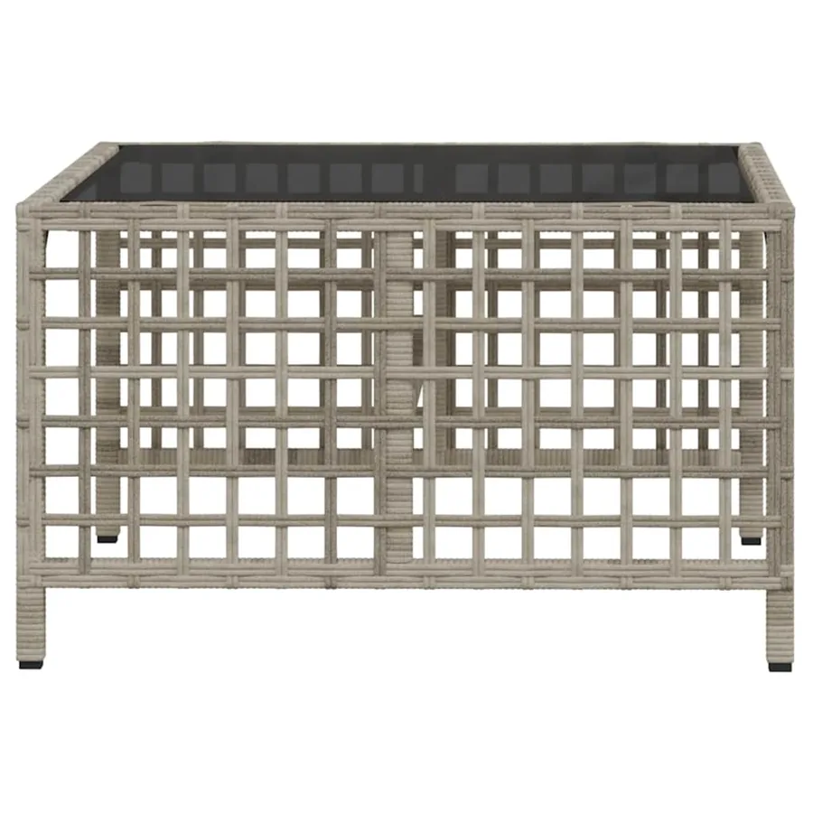 Salon de jardin d'angle avec coussins 3 pcs gris clair rotin - 9
