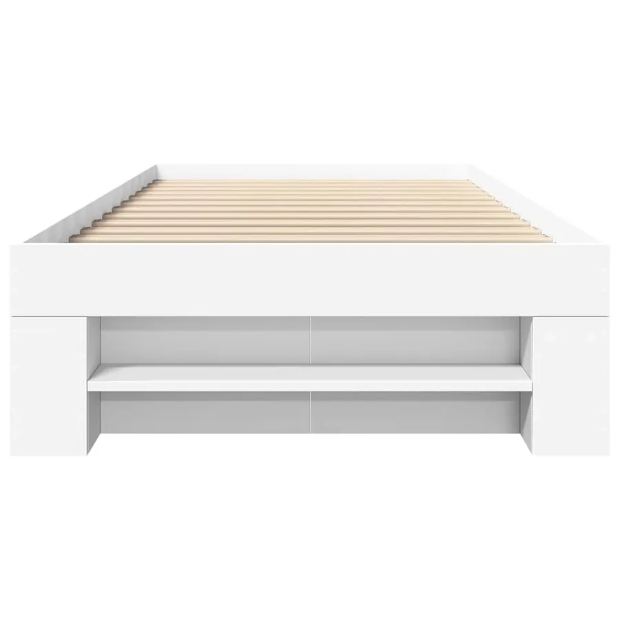 Cadre de lit sans matelas blanc 75x190 cm bois d'ingénierie - 5
