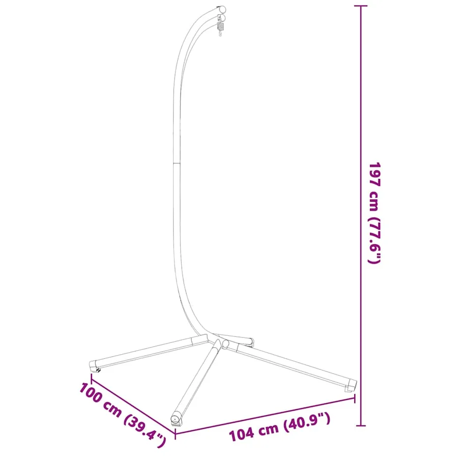 Support de chaise suspendue en forme d'œuf sans panier Acier anthracite - 6